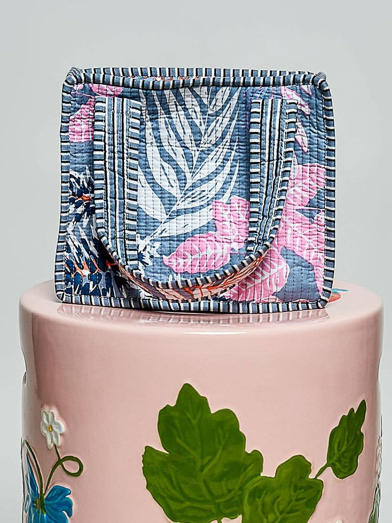 Essentials Mini Quilted Fabric Cube Bag: HONEY STRIPE MULTI
