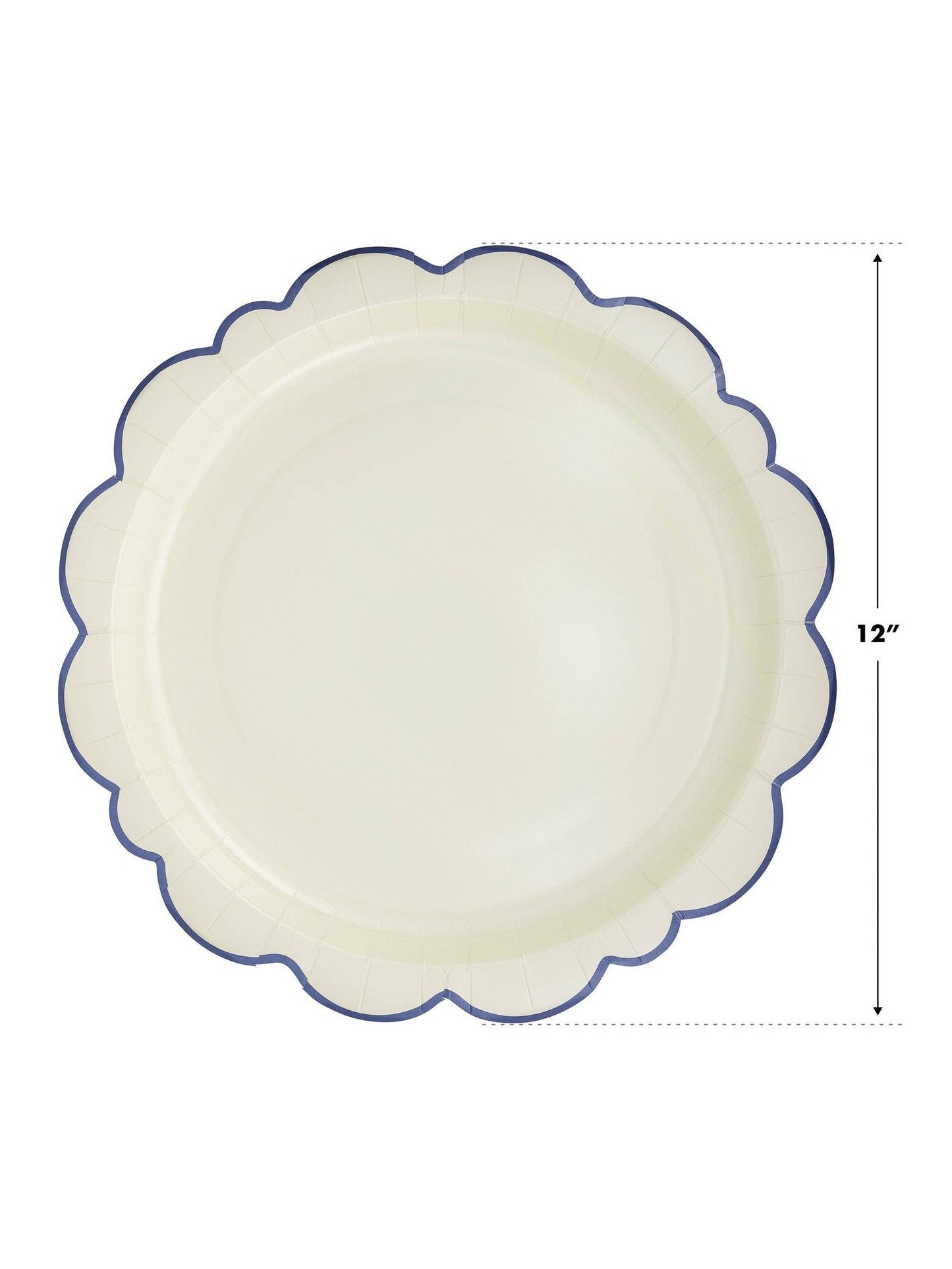 PEM1042 - Pembroke Cream with Blue Edge 12" Paper Plate