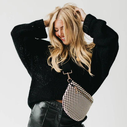 Westlyn Woven Bum Bag Wholesale - NEW COLOR ADDED!: Checkered Emerald