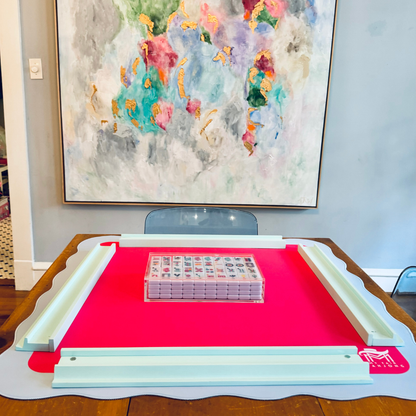 MAHJONG MAT  |  Color Wave  |  31" x 31": Blue Center- Green Scallop