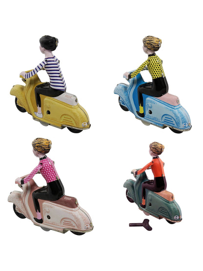 Tin Toy Scooter Girl