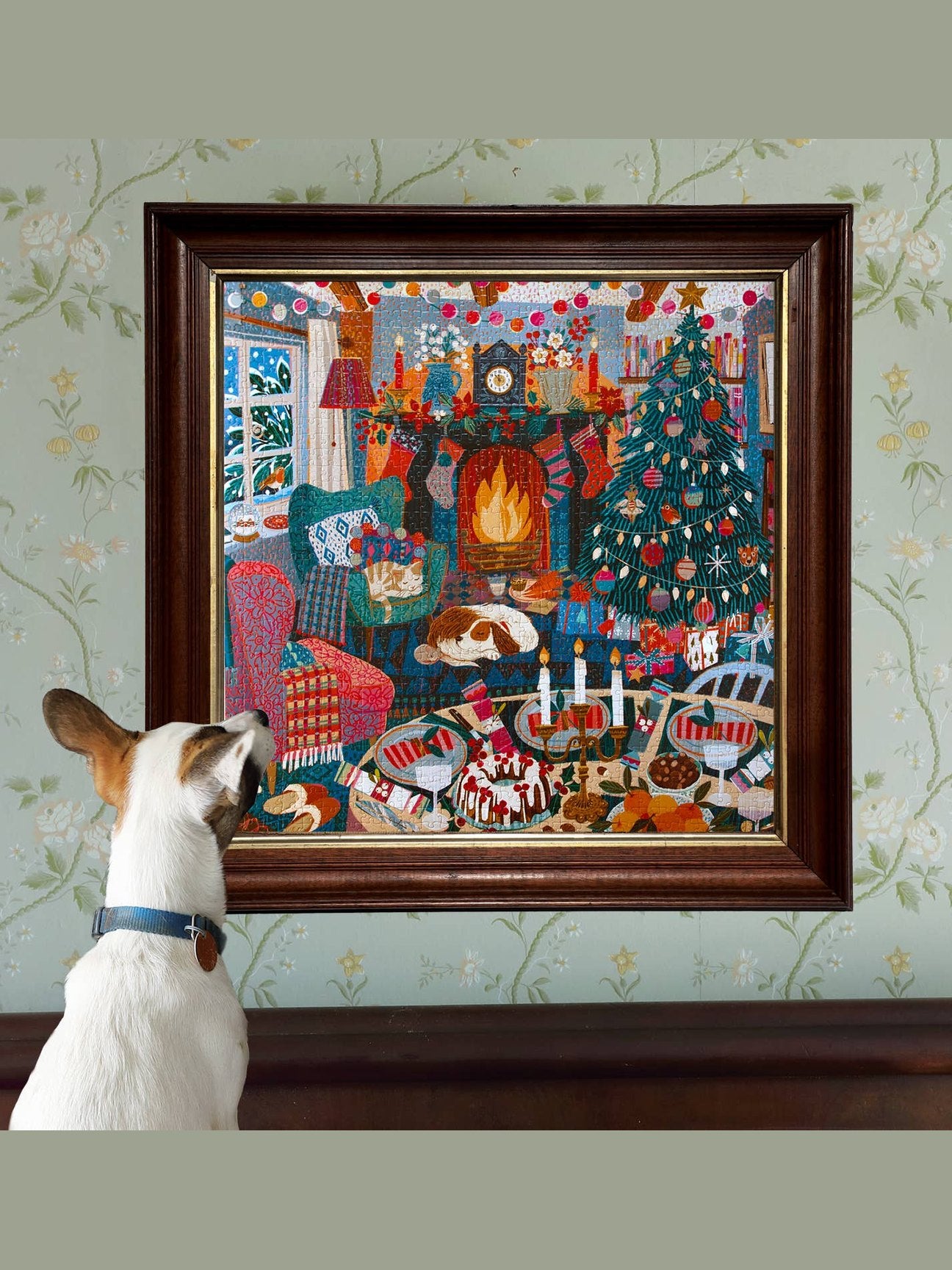 eeBoo English Cottage Christmas 1000 Piece Square Puzzle