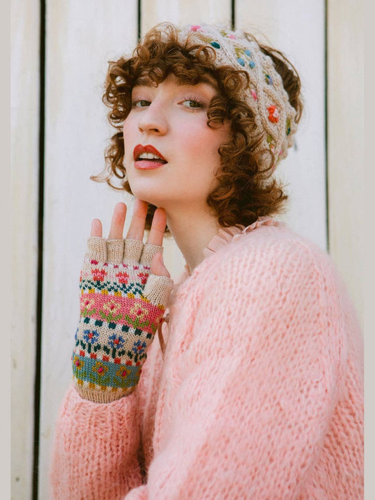 Tulip Fingerless Glove: Natural