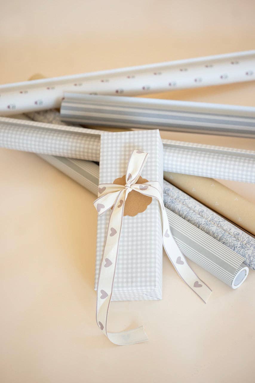 'Taupe Check' wrapping paper roll