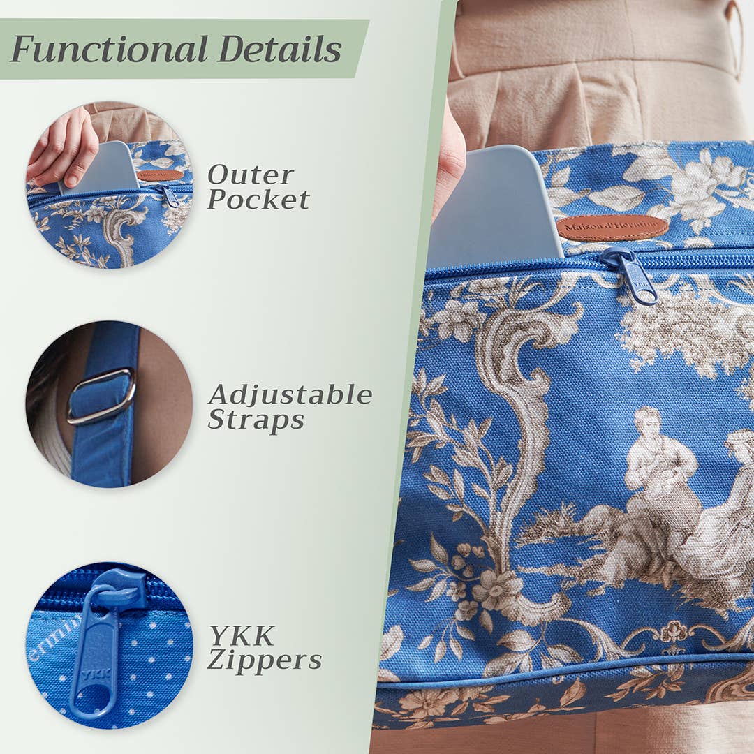 Crossbody Bag  Cotton Sling Bag for Women - Joli Jouy - Blue