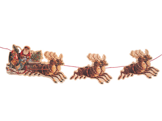 Santa's Sleigh Garland Vintage Style