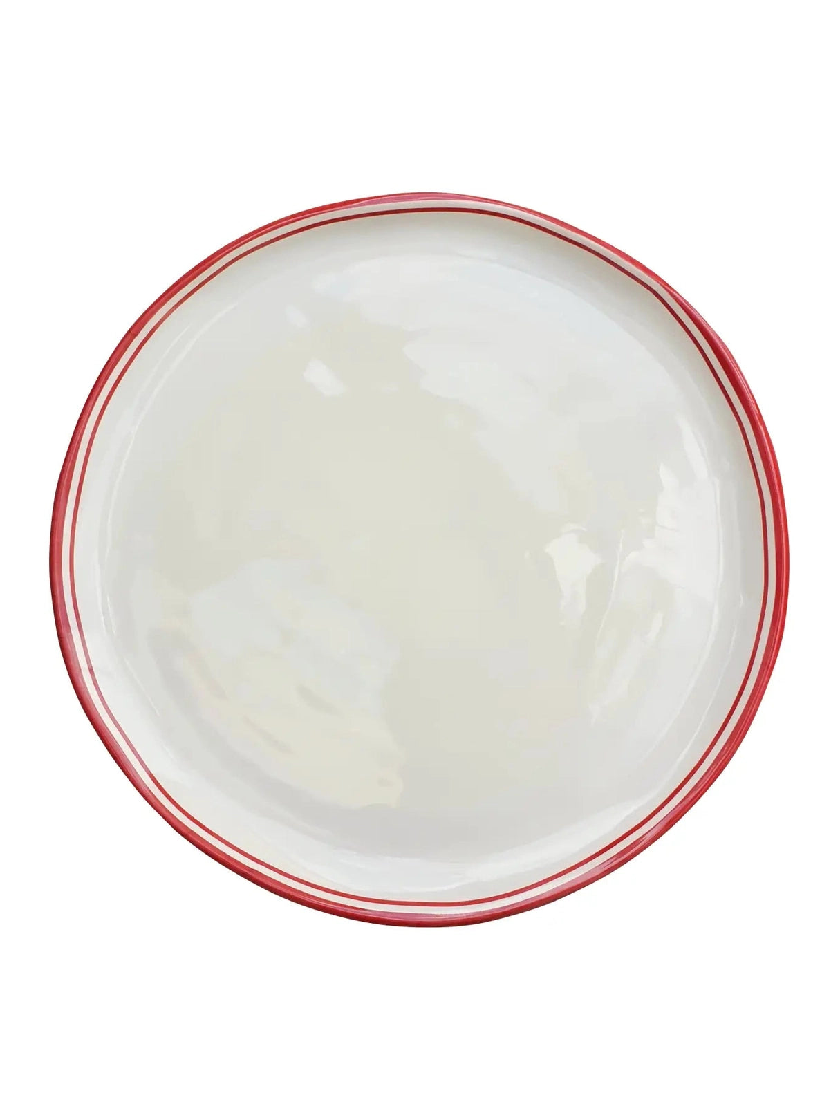 Simple Round Melamine Dinner Plate with Red Edge
