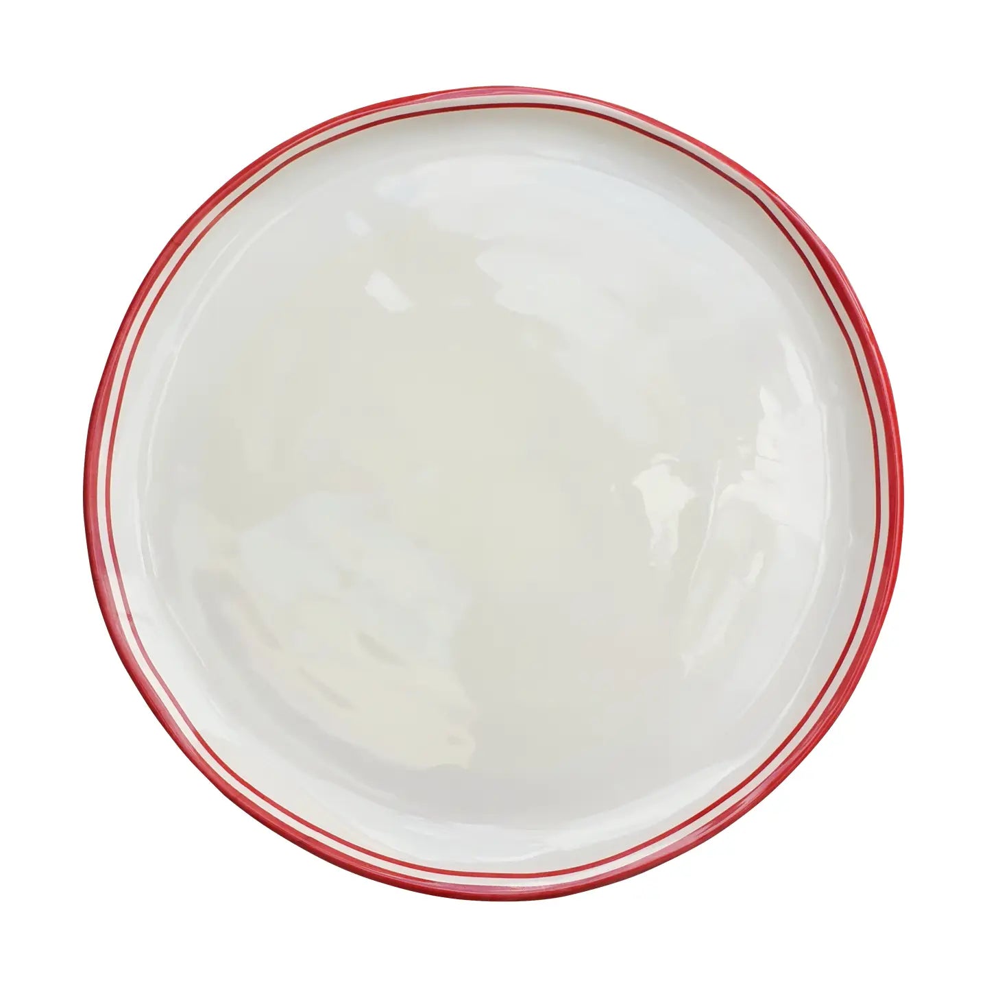 Simple Round Dinner Plate with Red Edge