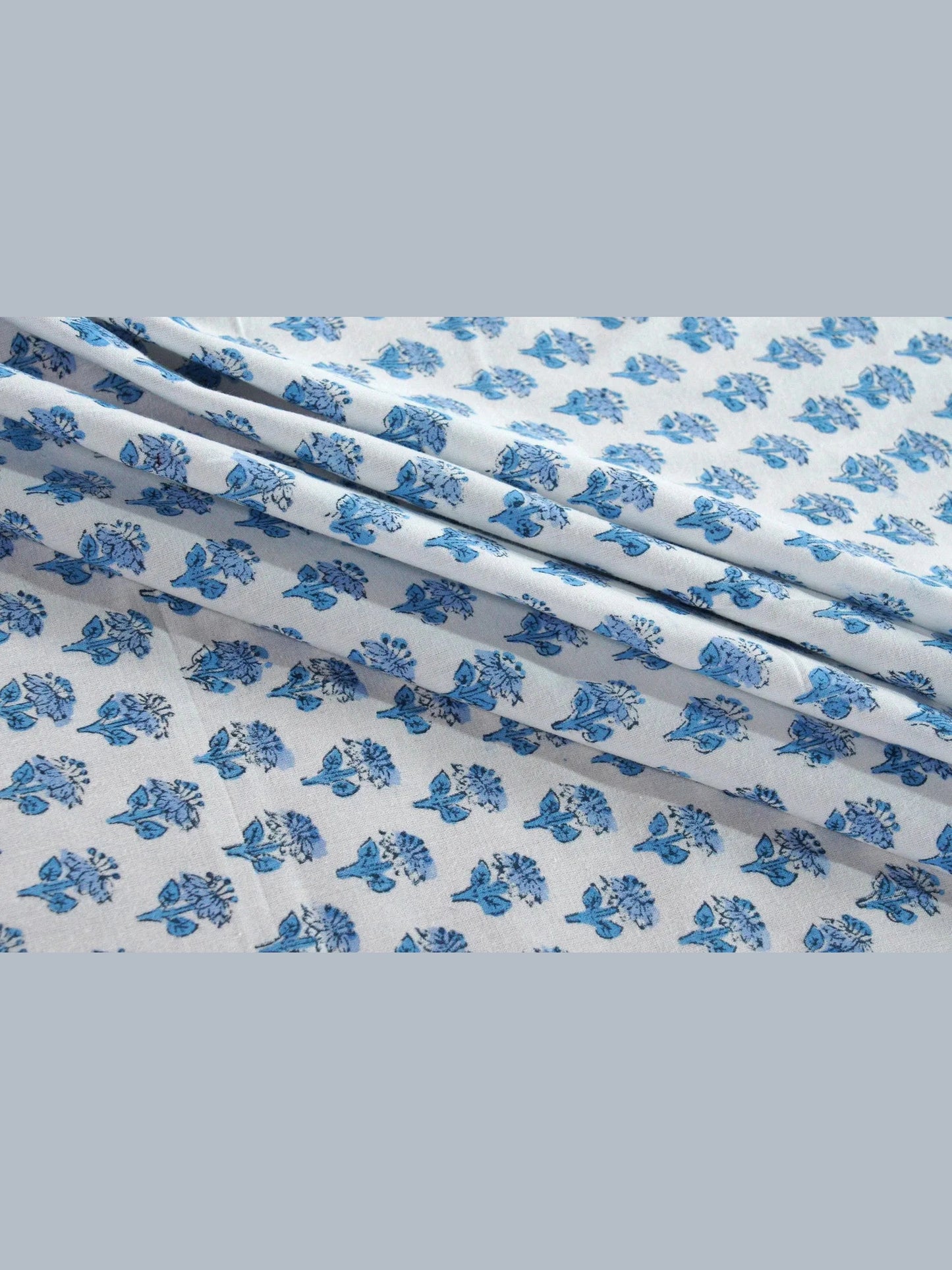 Apatite Blue Hand-Block Printed Cotton Tablecloth