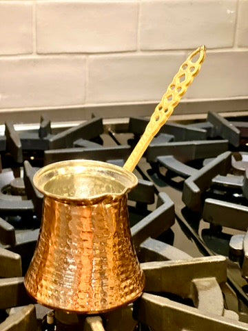Handmade Hammered Copper Turkish Pot For the Stovetop