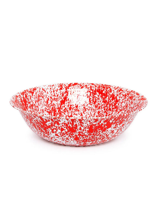 Splatter Enamelware XL Benson Basin: Red Swirl