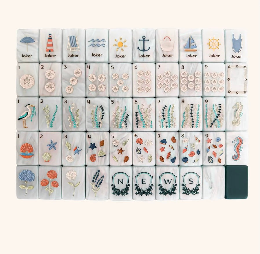 Coastal Luxury Pearl Mahjong Set