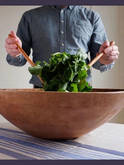 20" XL Round Classic Wooden Serving Bowl