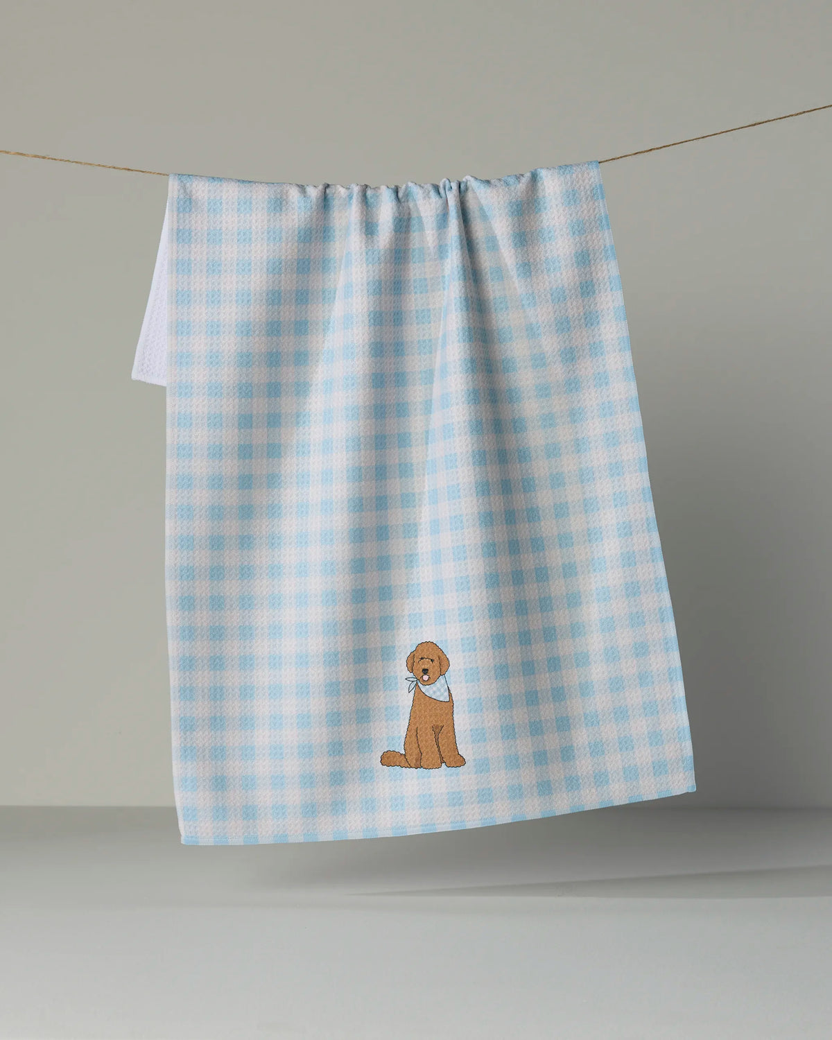 Gingham Doodle Tea Towel