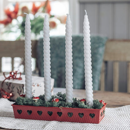 Swedish Advent Candle Tray (Red or White)