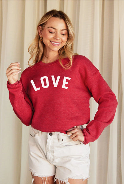 Red LOVE Graphic Sweatshirt