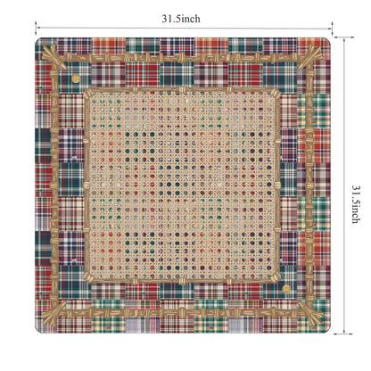 Madras Plaid Mahjong Table Mat 31.5" x 31.5"