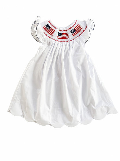 American Flag Scalloped Dress- Girls