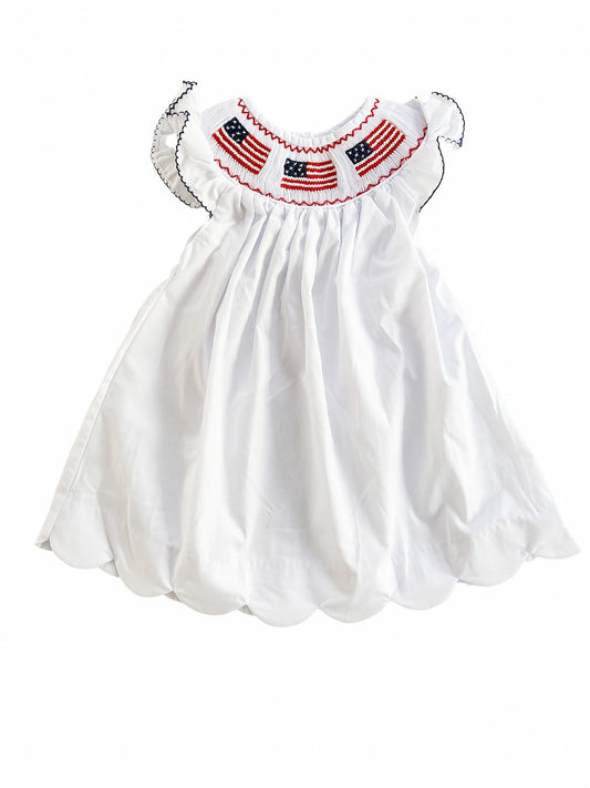 American Flag Scalloped Dress- Girls