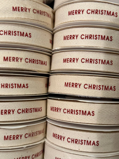Merry Christmas Ribbon (Scarlet Red) 10yds