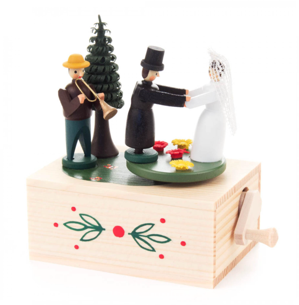 German Bride and Groom Music Box