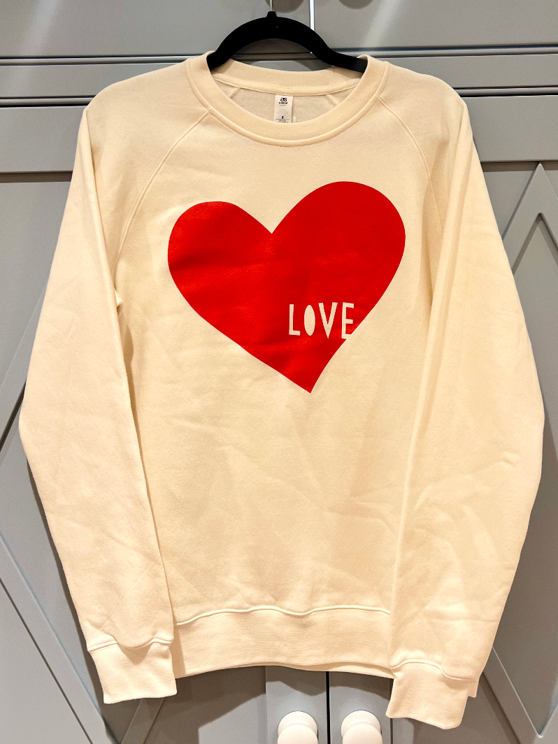 Love Heart Ecru Sweatshirt