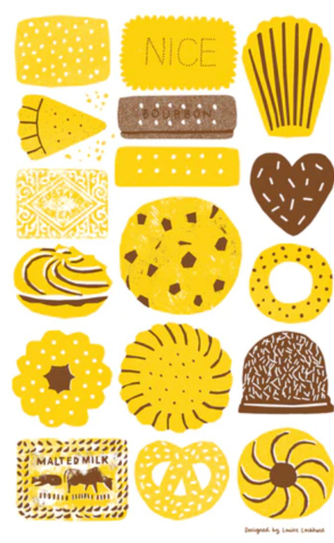 Printed Peanut Biscuit Tin Screen Printed Tea Towel