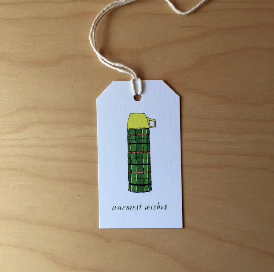 Rachelink Thermos Winter Holiday Gift Tags (Set of 8)