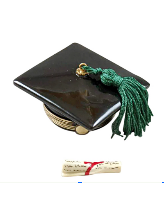Rochard "Black Graduation Cap With Diploma" Limoges Box