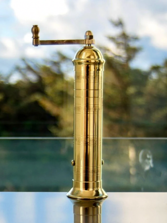 Rune-Jakobsen Design 'Brass Mill' Salt or Pepper Grinder 8"