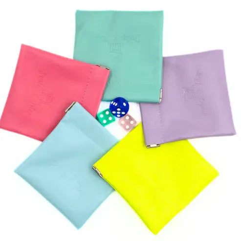 Coin, Dice, Extra Mahjong Tile Pouch  |  4x4" Bag  : Blue