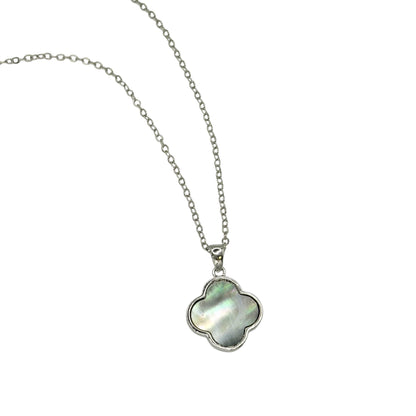 Mother of pearl clover necklace dainty: Gold