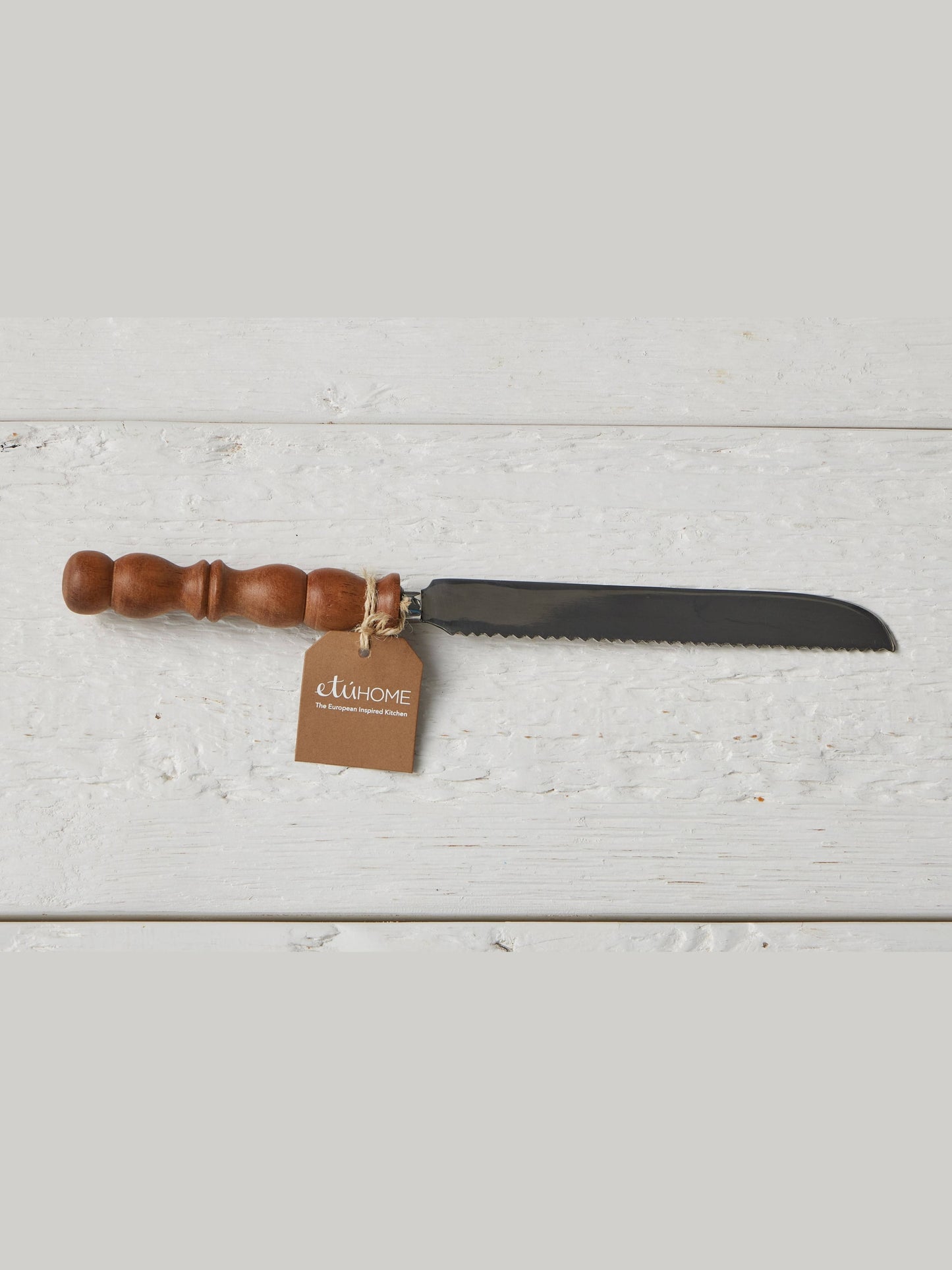 Serrated Bread Knife, Wood Handle