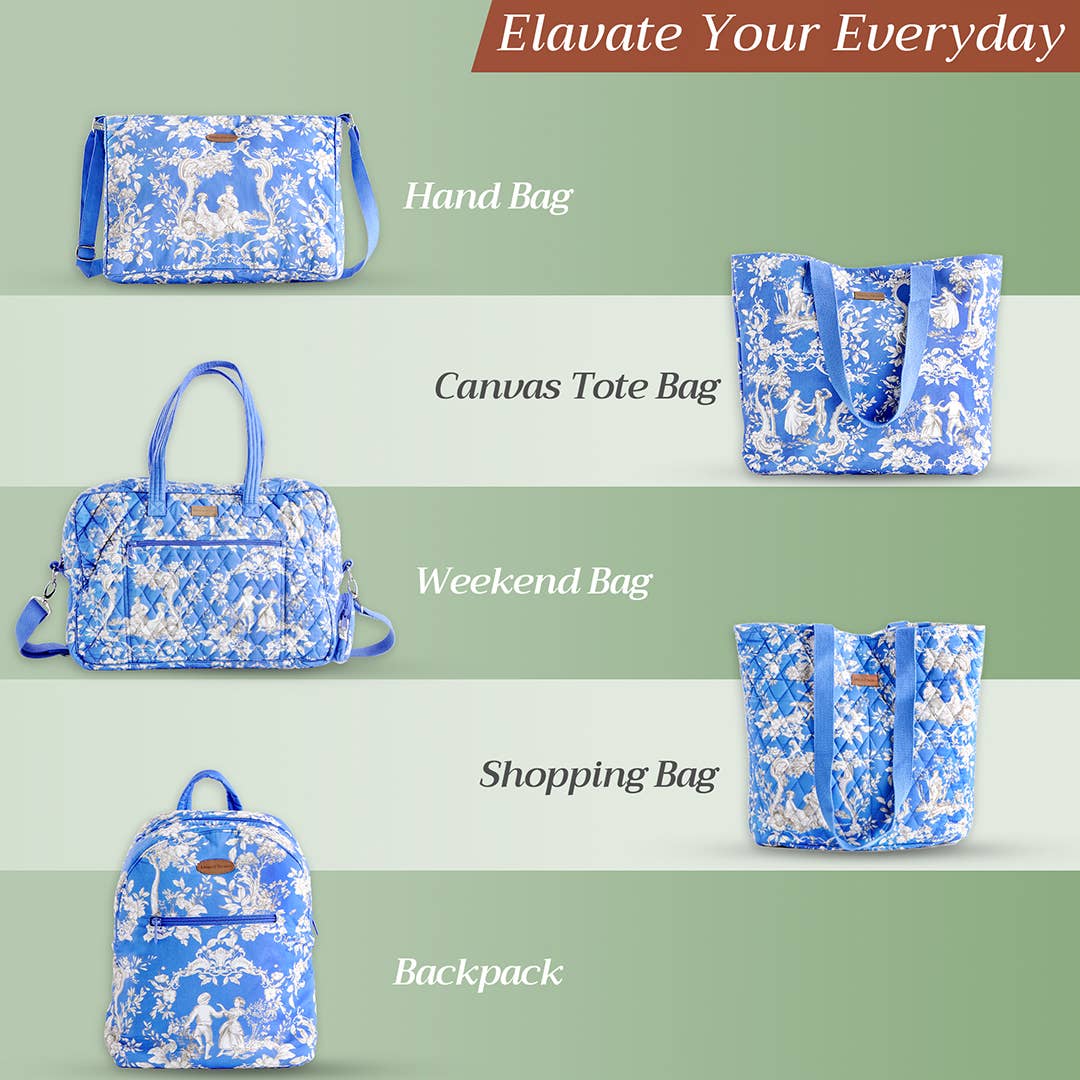 Crossbody Bag  Cotton Sling Bag for Women - Joli Jouy - Blue