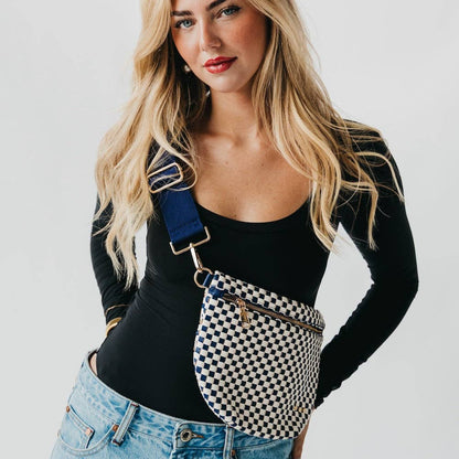 Westlyn Woven Bum Bag Wholesale - NEW COLOR ADDED!: Checkered Emerald
