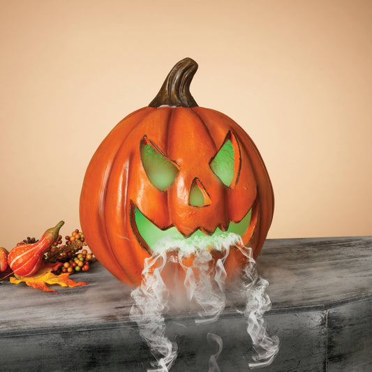 Halloween 14.3-Inch High Electric Magnesium Smoking Jack-O-Lantern
