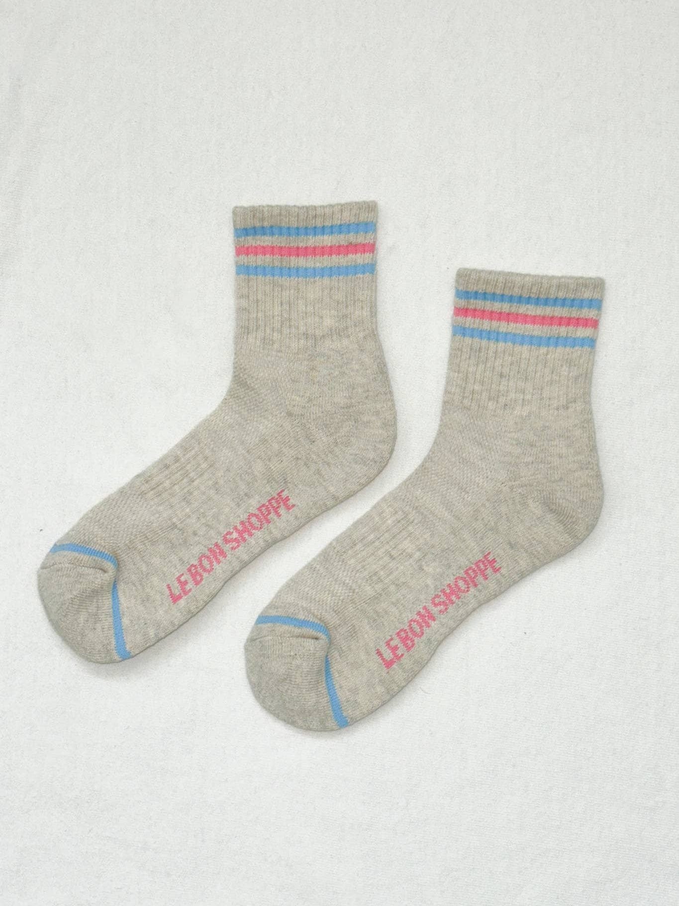 Girlfriend Socks: Bright Grey