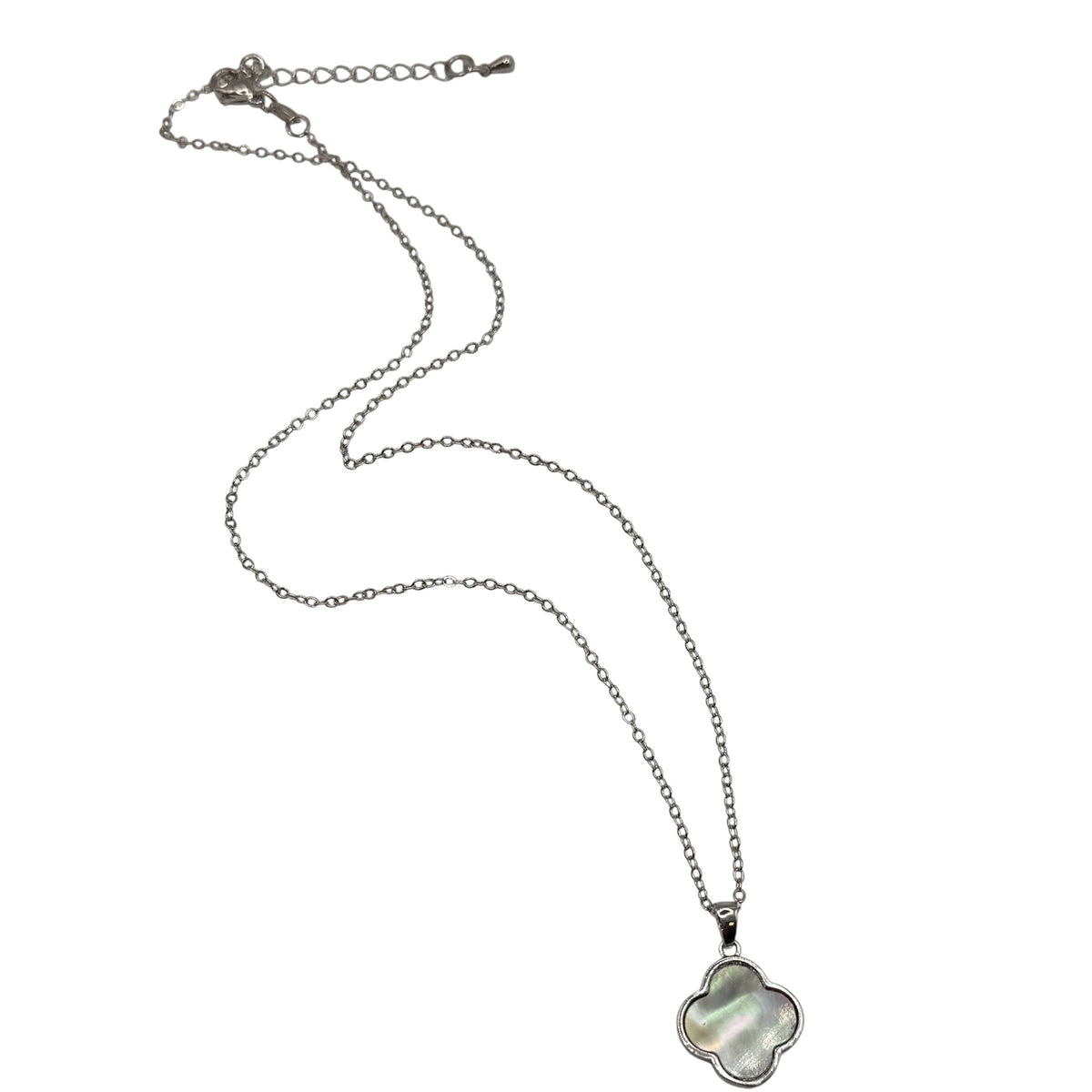 Mother of pearl clover necklace dainty: Gold