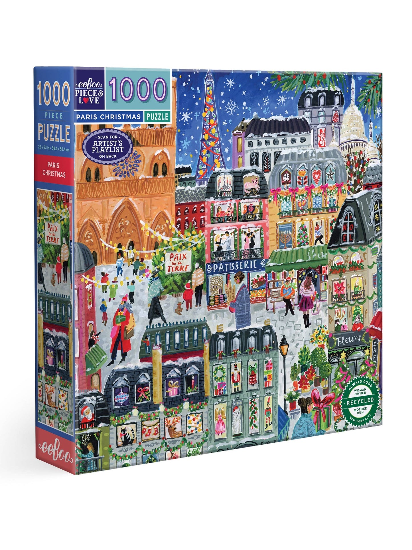 eeBoo Paris Christmas 1000 Piece Puzzle