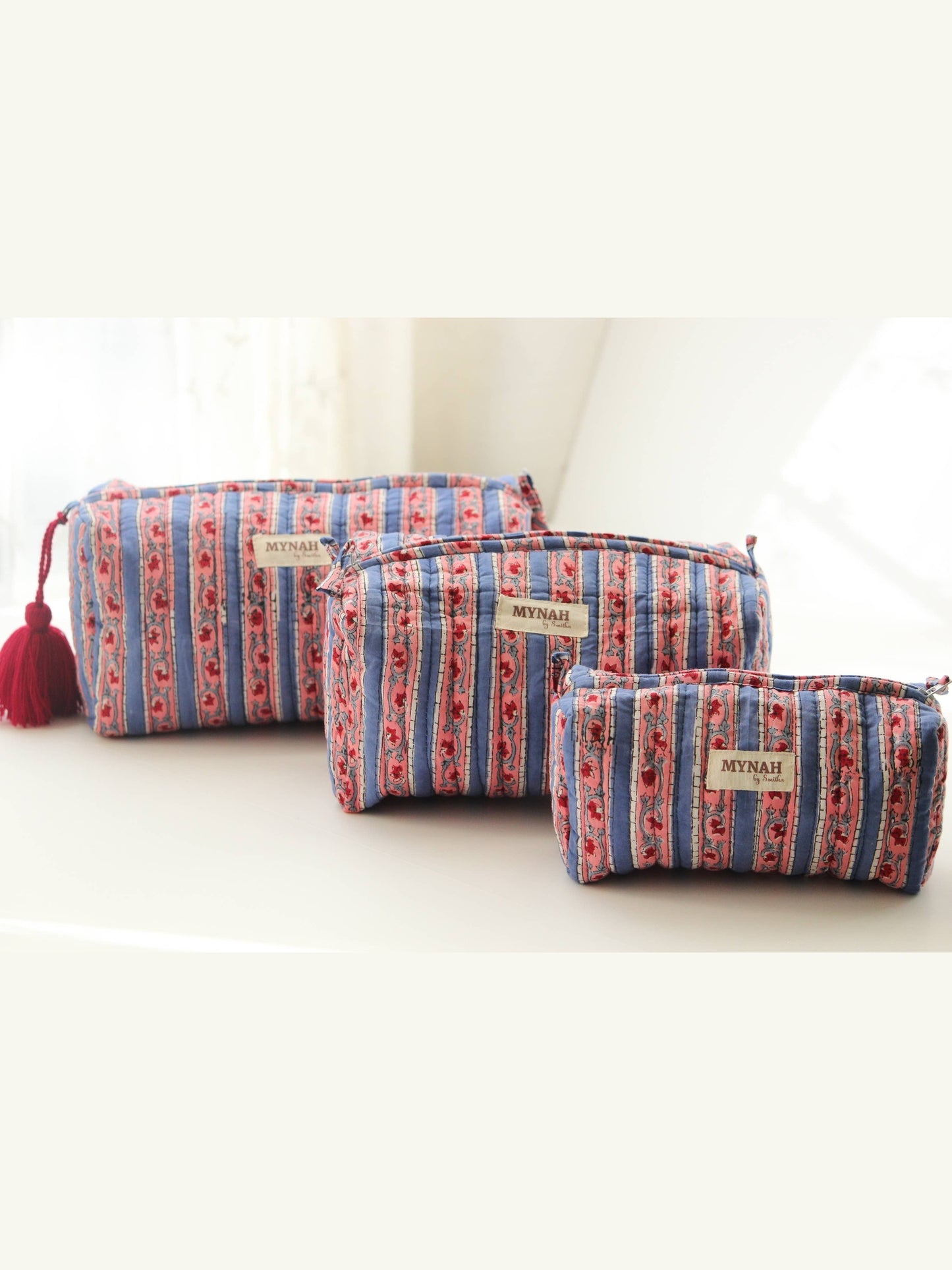 Nantucket stripes print travel/makeup/organizer/bag-Set of 3