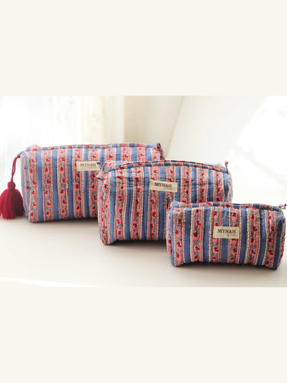 Nantucket stripes print travel/makeup/organizer/bag-Set of 3