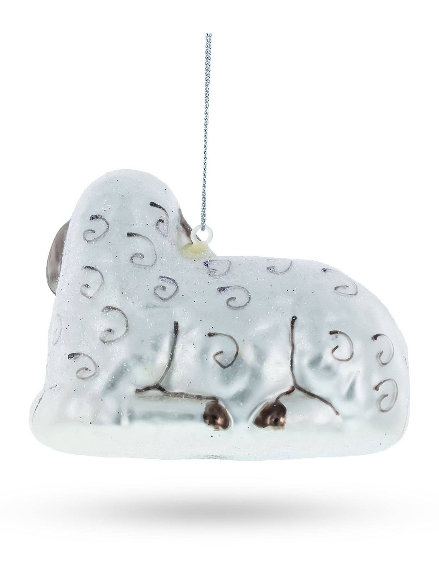 Sheep Family Glass Ornament