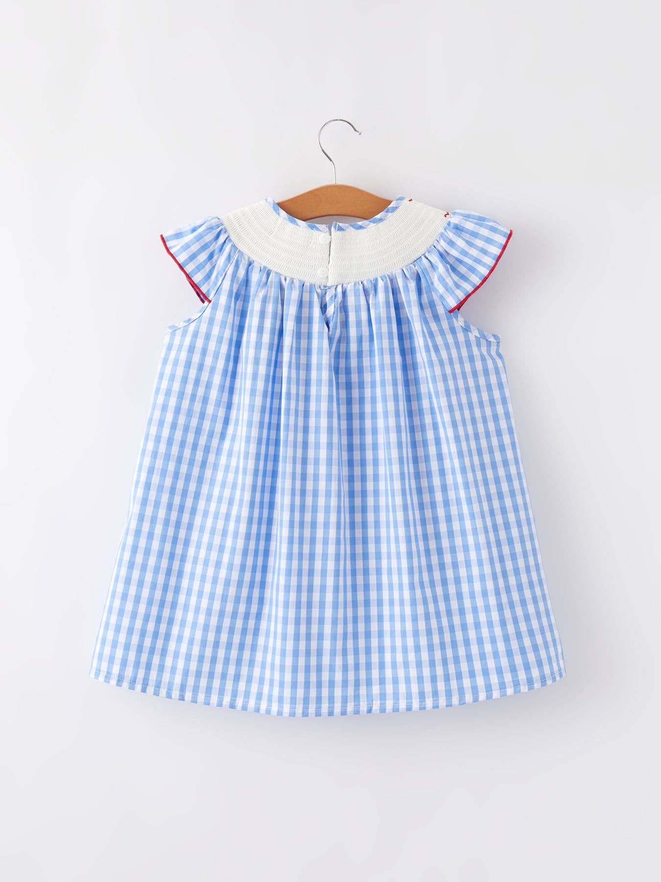 Flag Embroidery Smocking Girls Dress