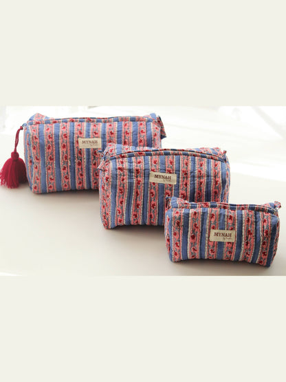Nantucket stripes print travel/makeup/organizer/bag-Set of 3