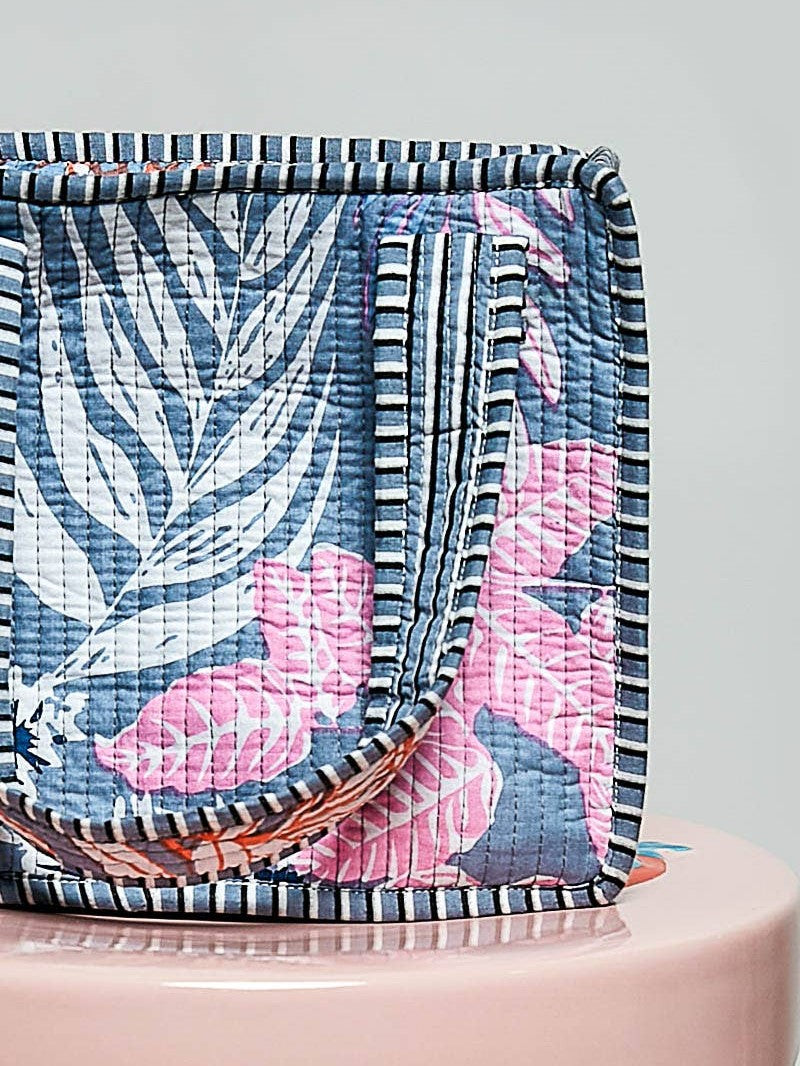 Essentials Mini Quilted Fabric Cube Bag: HONEY STRIPE MULTI