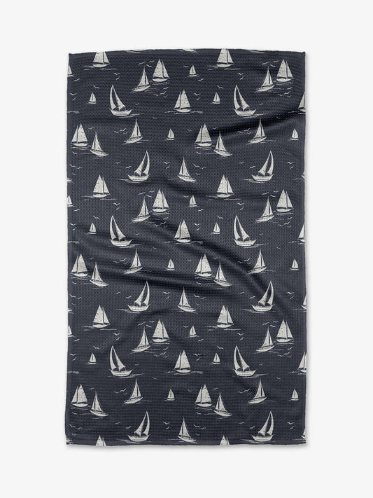 Navy Race Day Tea Towel