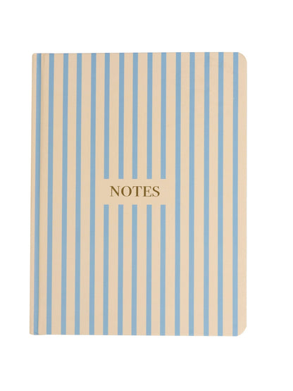 Cream and Blue Striped Notes Journal, Hardcover Stationery