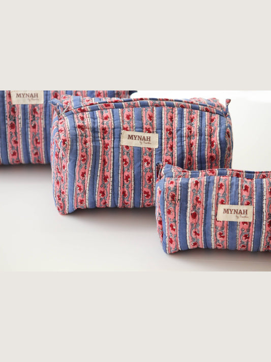 Nantucket stripes print travel/makeup/organizer/bag-Set of 3