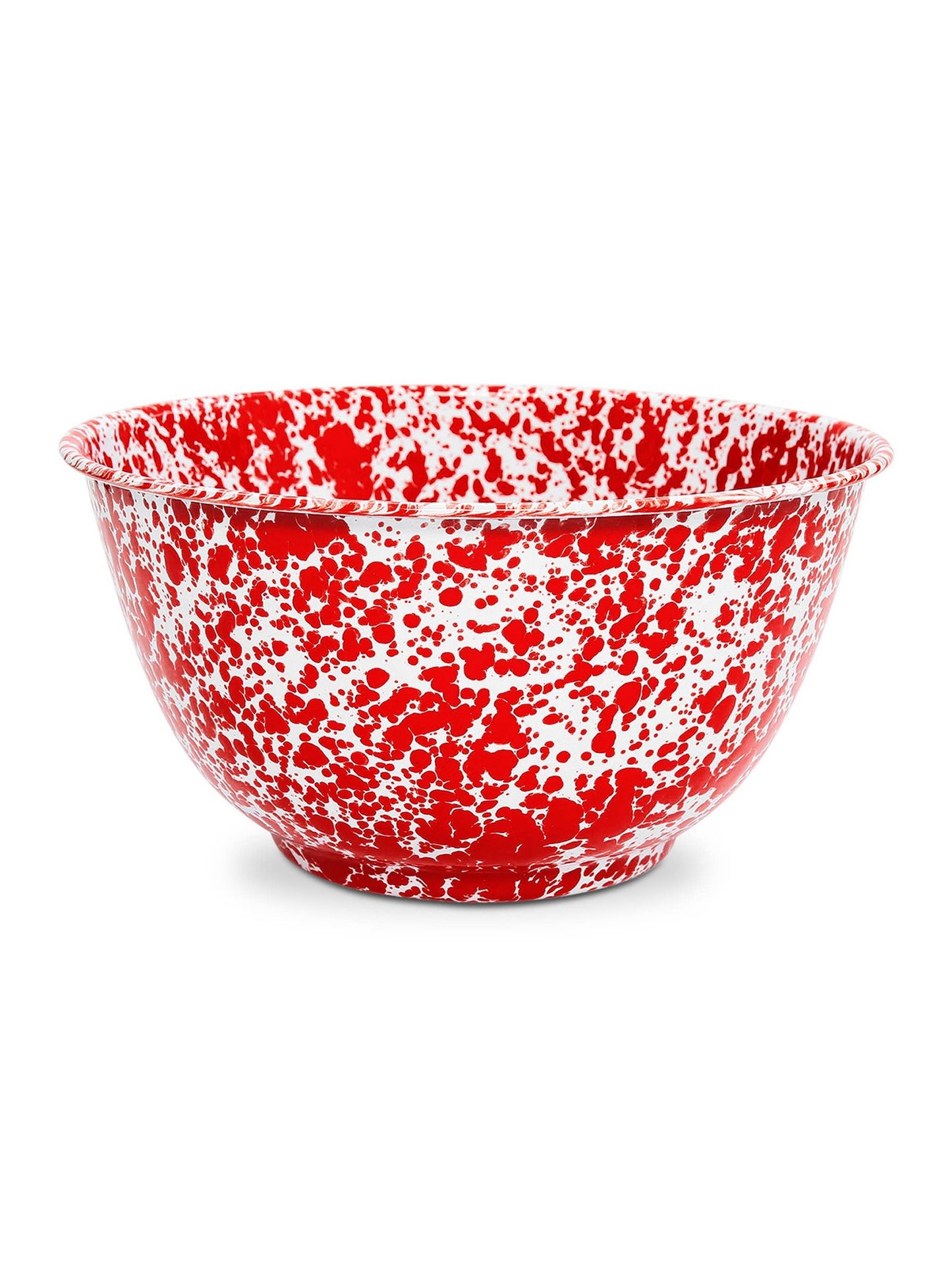 Splatter Enamelware Large Salad Bowl: Red Splatter