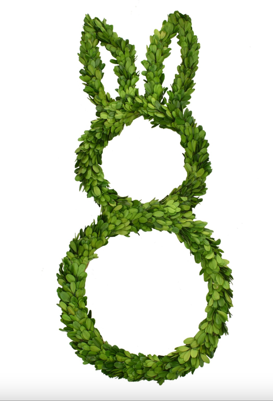 27" Preserved Boxwood Rabbit Wreath